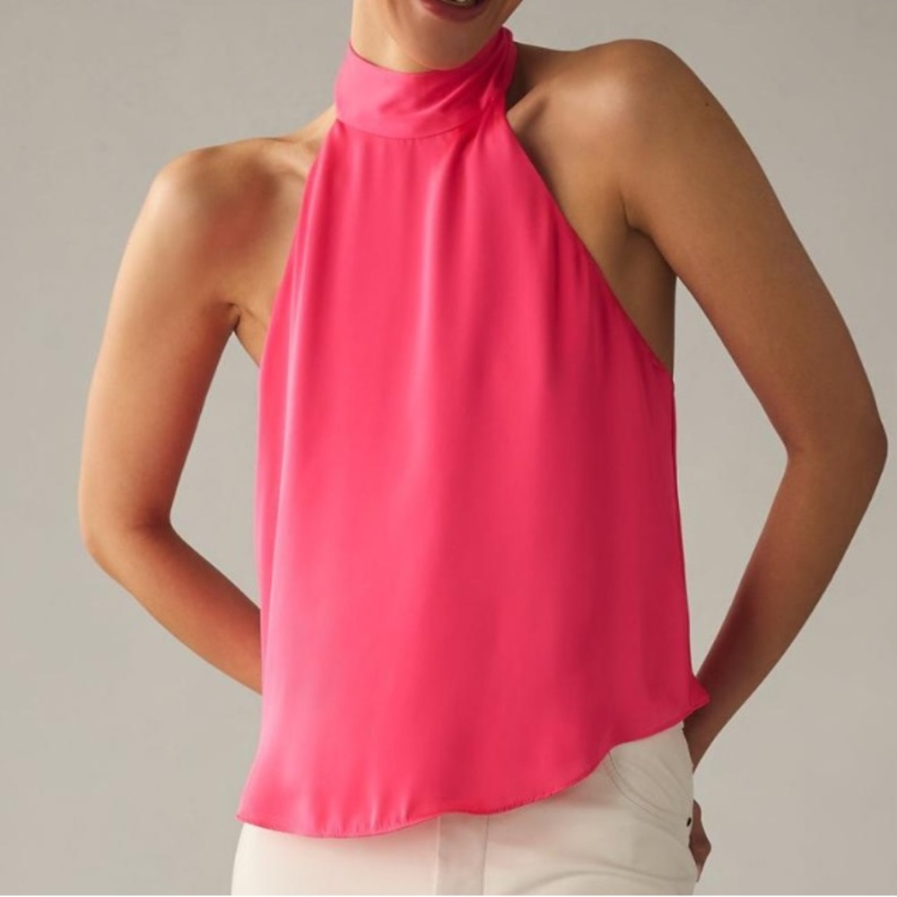 Lost + Wander Neon Pink Back Bow Tie Top Size S/M